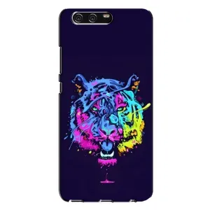 Силиконовый бампер с картинкой животных для Huawei P10 Plus, VKY (Тигр-Арт)