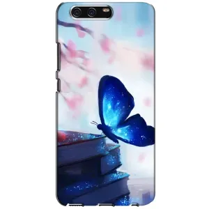 Силиконовый бампер с картинкой животных для Huawei P10, VTR (Бабочка синяя)