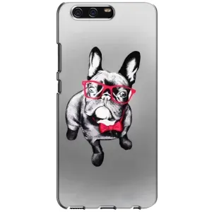 Чехол (ТПУ) Милые собачки для Huawei P10, VTR (Бульдог в очках)