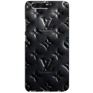 Текстурный Чехол Louis Vuitton для Хуавей П10 (Черный ЛВ)