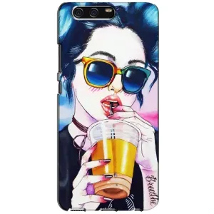 Чехол с картинкой Модные Девчонки Huawei P10, VTR (Девушка с коктейлем)