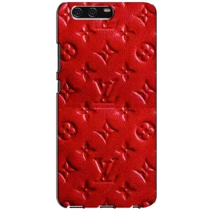 Текстурный Чехол Louis Vuitton для Хуавей П10 (Красный ЛВ)