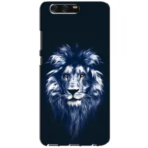 Чехол с картинкой на Huawei P10, VTR (Лев - синий)