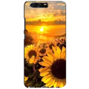 Чехол с Цветами для Huawei P10, VTR (поле подсолнухов)