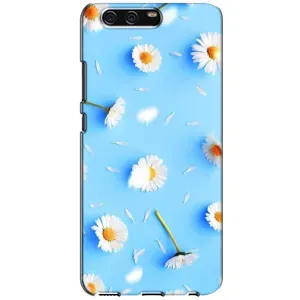 Чехол с Цветами для Huawei P10, VTR (ромашки на голубом)