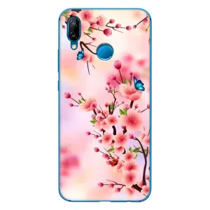 Чехол с принтом САКУРЫ на Huawei P20 Lite (2019) (Бабочки на сакуре)