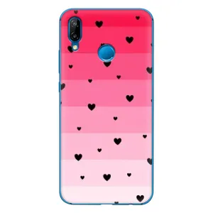 Чехлы с тематикой "Маленькие Сердечки" на Huawei P20 Lite (2019) (Чорные сердечки)