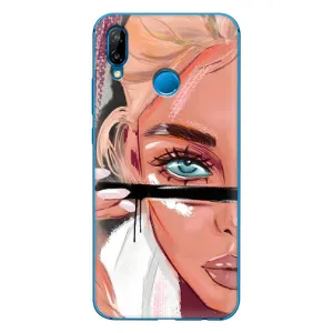 Силіконовый Чохол на Huawei P20 Lite (2019) з картинкой Модных девушек (Дівчина та вії)