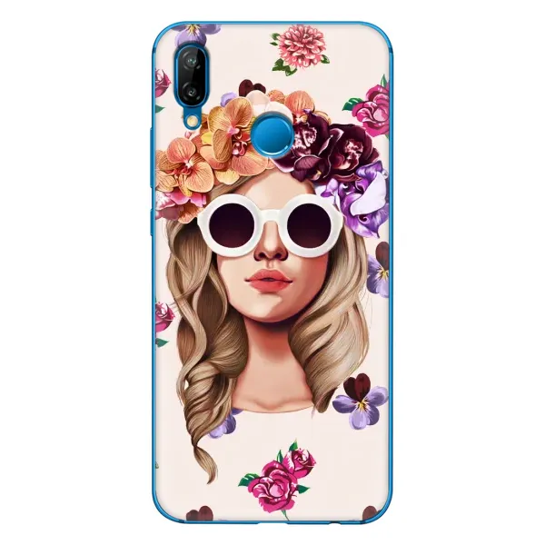 Чехол с рисунком «Девушка в очках» для Huawei P20 Lite (2019)