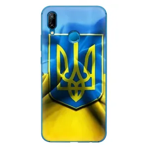 Чехол с картинкой (Патриотический ГЕРБ) на Huawei P20 Lite (2019) (Герб и Флаг Украины)