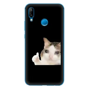 Бампер с принтом Мемы для Huawei P20 Lite (2019) (Кот в слезах)