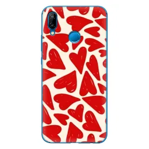 Чехлы с тематикой "Маленькие Сердечки" на Huawei P20 Lite (2019) (Красные сердечка)