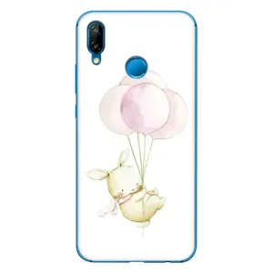 Силиконовый бампер с картинкой животных для Huawei P20 Lite (2019) (Кролик и шарики)