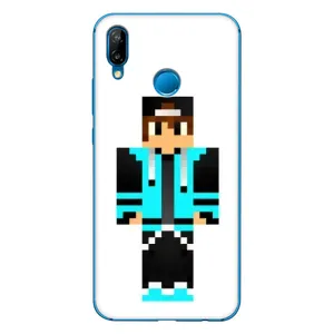Чохли для Huawei P20 Lite (2019) (Персонажі МайнКрафт) (Хлопчик у блакитному)