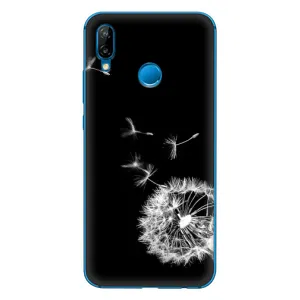 Силиконовый Чехол с одуванчиками на Huawei P20 Lite (2019) (Одуванчик на чёрном)