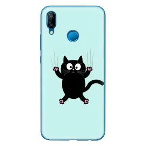 Силиконовый чехол с котиком для Huawei P20 Lite (2019) (Падающий кот)