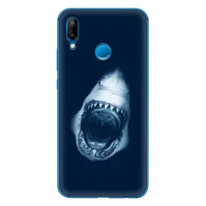 Силиконовый бампер с картинкой животных для Huawei P20 Lite (2019) (Пасть Акулы)