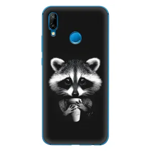 Силиконовый Чехол с Енотами на Huawei P20 Lite (2019) (С кофем)