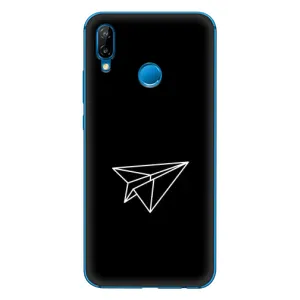 Чехол с картинками на черном фоне для Huawei P20 Lite (2019) (Самолетик)