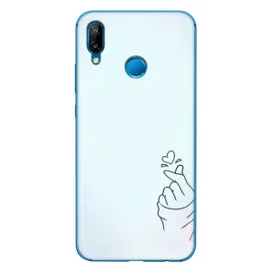 Чехлы (Знак сердечка) на Huawei P20 Lite (2019) (Сердце на голубом)