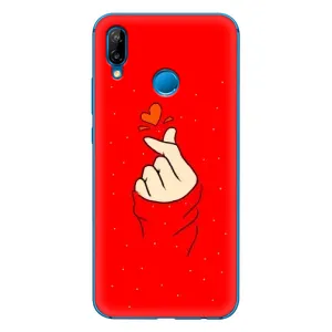 Чехлы (Знак сердечка) на Huawei P20 Lite (2019) (Сердце на красном)