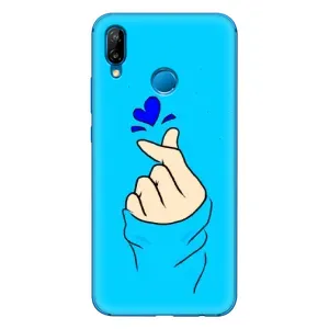 Чехлы (Знак сердечка) на Huawei P20 Lite (2019) (Сердце на синем)