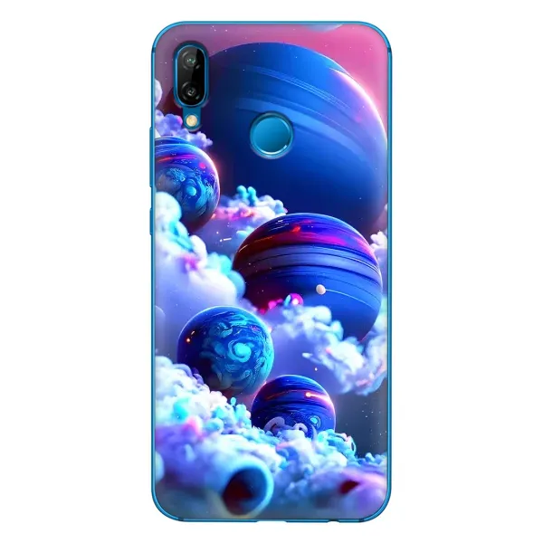 Чехол с рисунком «Синие планеты» для Huawei P20 Lite (2019) Чехол с рисунком «Синие планеты» для Huawei P20 Lite (2019)