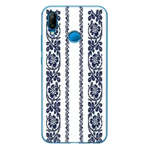 Силиконовый Чехол на Huawei P20 Lite (2019) с картинкой Вышиванки (Синяя вышиванка)