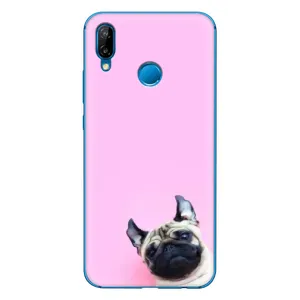 Бампер для Huawei P20 Lite (2019) с картинкой "Песики" (Собака на розовом)