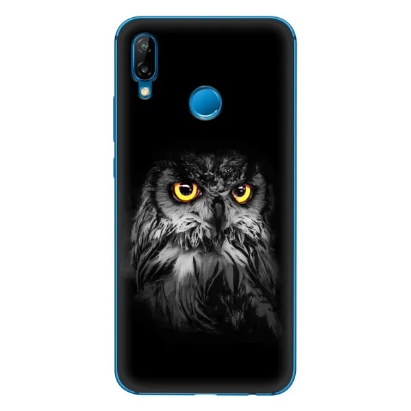 Чехол с рисунком «Сова на чёрном» для Huawei P20 Lite (2019) Чехол с рисунком «Сова на чёрном» для Huawei P20 Lite (2019)