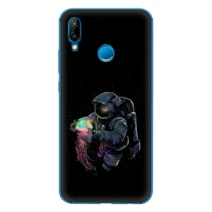 Силіконовый Чохол з принтом "Космонавти" на Huawei P20 Lite (2019) (В руках земля)