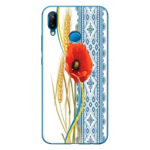 Силиконовый Чехол на Huawei P20 Lite (2019) с картинкой Вышиванки (Вышиванка с цветком)