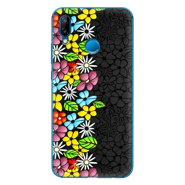 Чехол с рисунком «Яркие цветы на черном» для Huawei P20 Lite (2019) Чехол с рисунком «Яркие цветы на черном» для Huawei P20 Lite (2019)