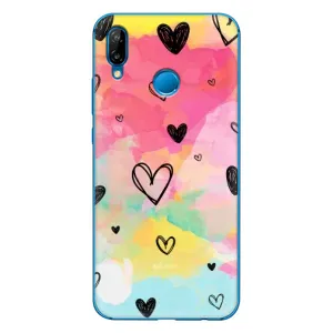 Чехлы с тематикой "Маленькие Сердечки" на Huawei P20 Lite (2019) (Яркие сердечки)
