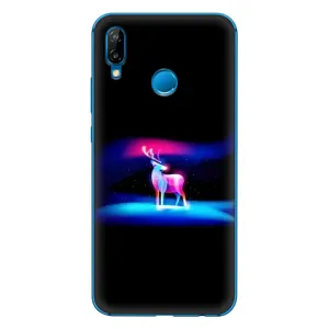 Силиконовый бампер с картинкой животных для Huawei P20 Lite (2019) (Яркий олень)
