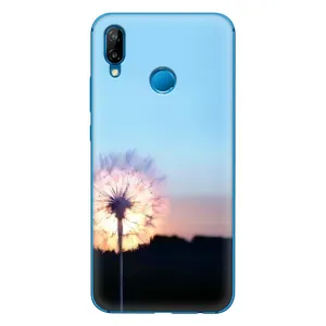 Силиконовый Чехол с одуванчиками на Huawei P20 Lite (2019) (Закат с одуванчиком)