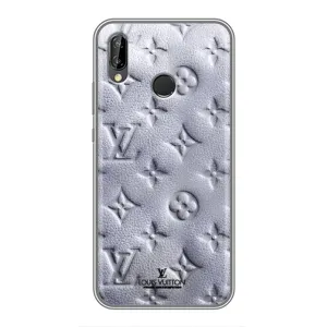 Текстурный Чехол Louis Vuitton для Хуавей П20 Лайт (Белый ЛВ)