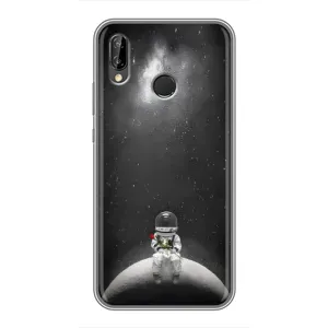 Силіконовый Чохол з принтом "Космонавти" на Huawei P20 Lite, Ane-L02 (Космонавт романтик)