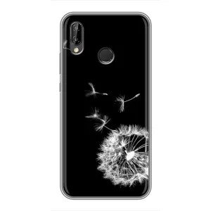 Силіконовий Чохол з кульбабками на Huawei P20 Lite, Ane-L02 (Кульбабка на чорному)