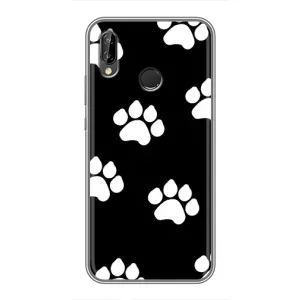 Бампер для Huawei P20 Lite, Ane-L02 с картинкой "Песики" (Следы собак)