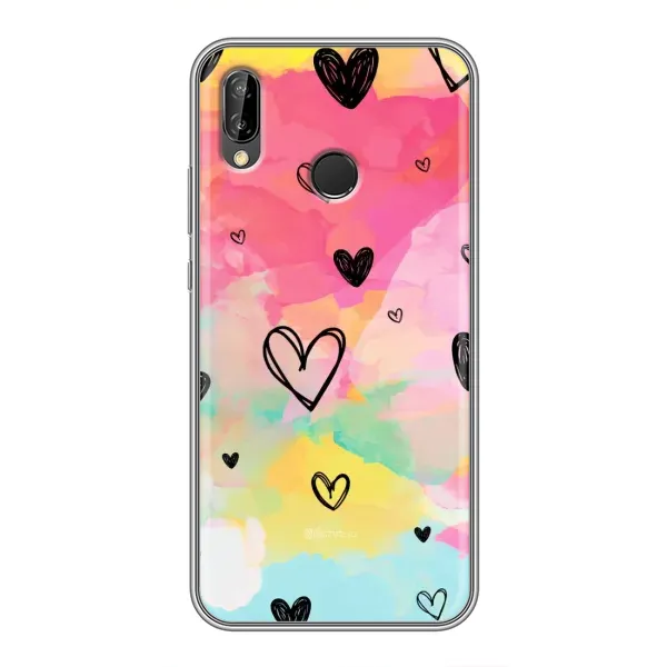 Чехол с рисунком «Яркие сердечки» для Huawei P20 Lite (ANE-L02) Чехол с рисунком «Яркие сердечки» для Huawei P20 Lite (ANE-L02)