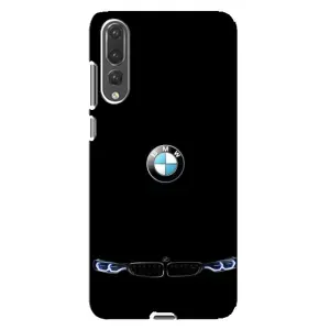 Силиконовый бампер с картинкой машины на Huawei P20 Pro, CLT-L04 (Черный BMW)