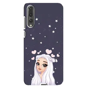 Чехол Стильные девушки на Huawei P20 Pro, CLT-L04 (Девушка и сердечки)
