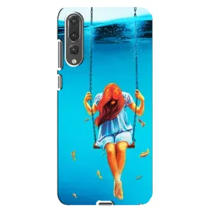 Чехол Стильные девушки на Huawei P20 Pro, CLT-L04 (Девушка на качели)