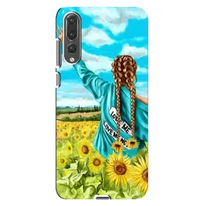 Чехол Стильные девушки на Huawei P20 Pro, CLT-L04 (Девушка на поле)