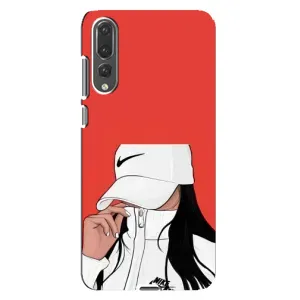 Силиконовый Чехол на Huawei P20 Pro, CLT-L04 с картинкой Стильных Девушек (Девушка Nike)