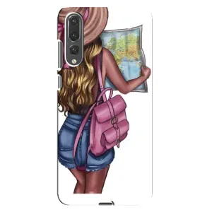 Чехол Стильные девушки на Huawei P20 Pro, CLT-L04 (Девушка Путешественник)