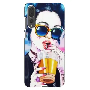 Чехол с картинкой Модные Девчонки Huawei P20 Pro, CLT-L04 (Девушка с коктейлем)