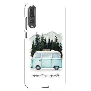 Силиконовый бампер с картинкой машины на Huawei P20 Pro, CLT-L04 (Домик на колесах)