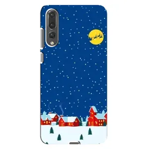 Силіконовий бампер на різдво для Huawei P20 Pro, CLT-L04 (Місто в снігу)